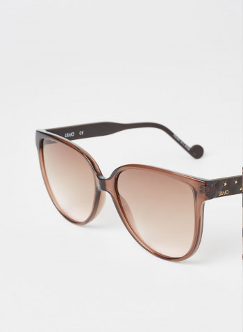 Women's Full Rim Injected Modified Rectangle Sunglasses - Lens Size: 57 mm