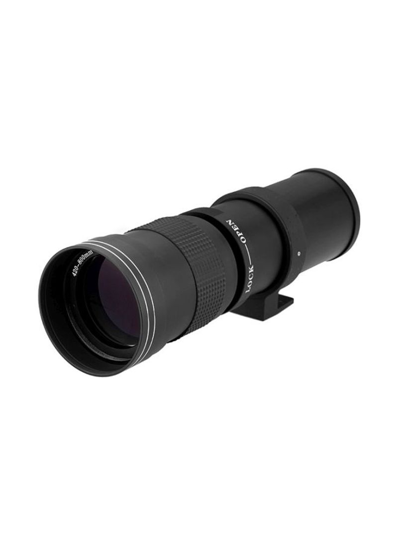 420-800mm F/8.3-16 HD Super Telephoto Manual Zoom Lens Black