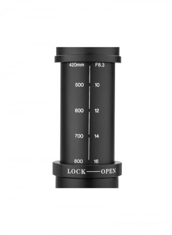 420-800mm F/8.3-16 HD Super Telephoto Manual Zoom Lens Black