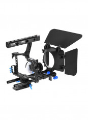 Camera Camcorder Video Cage Rig Kit For Panasonic GH4 Black/Blue