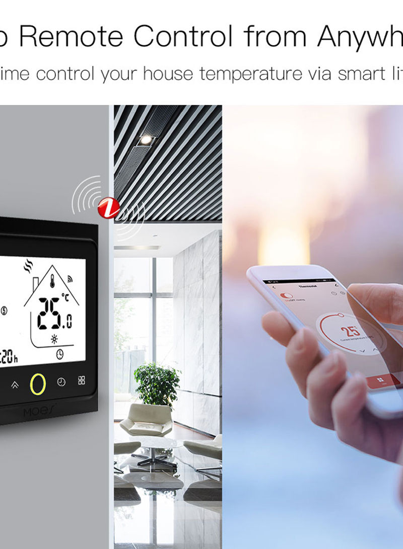 ZigBee Intelligent Thermostat Programmable Temperature Controller Black 11.00x6.00x9.10cm