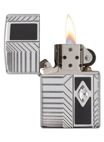 Classy Tech Design Gas Lighter Silver/Black 2.4ounce