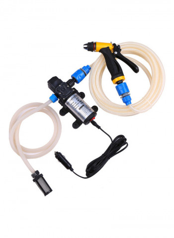 12V 80W High Pressure Electric Car Washing Pump Car Washer Pump High Pressure Washer Car Cleaning Tools Electric High-pressure Water Spray Gun Multicolor 24.5x24.5x10.0cm