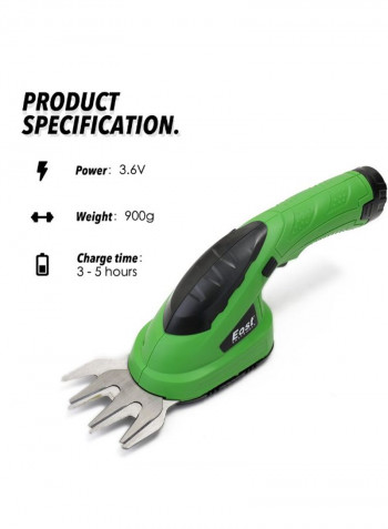2-In-1 Multi-Functional Electric Hedge Trimmer Light Green/Black