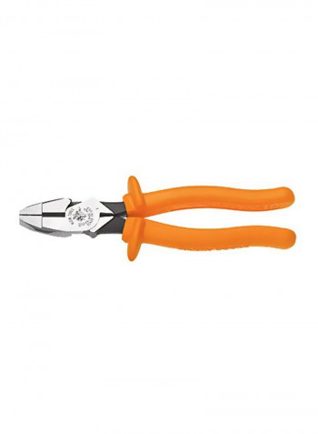 Insulated Side Cutting Nose Plier Orange/Silver 9inch