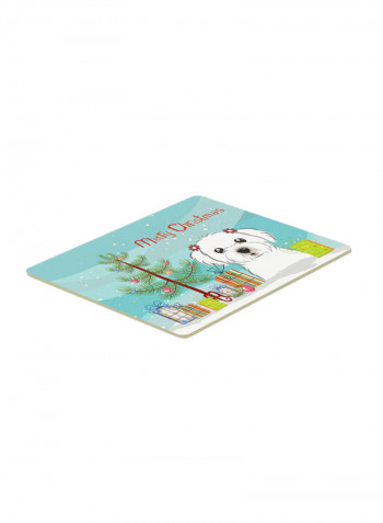 Christmas Tree And Maltese Kitchen/Bath Mat Multicolour 18 x 24inch