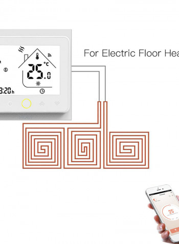 ZigBee Intelligent Thermostat Programmable Temperature Controller White 11.00x6.00x9.10cm