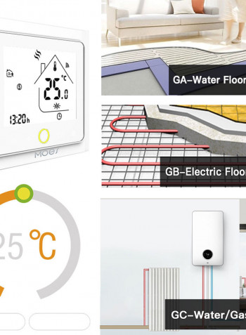 ZigBee Intelligent Thermostat Programmable Temperature Controller White 11.00x6.00x9.10cm
