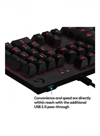 Logitech G413 Backlit Mechanical Gaming Keyboard with USB Passthrough - Carbon