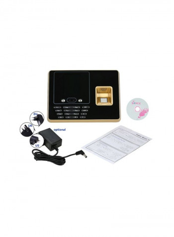 Fingerprint Password Attendance Machine Black/Gold