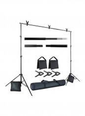 Photo Studio Background Stand Support System Kit Black