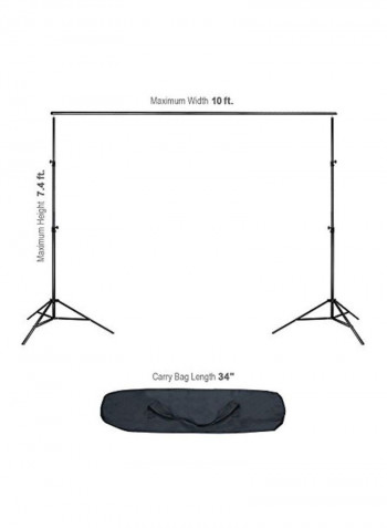 Photo Studio Background Stand Support System Kit Black