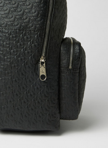 Debossed Monogram Backpack Black