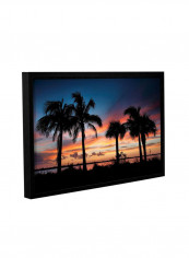 Tropical Sunset II Gallery Wrapped Floater Framed Canvas Wall Art Multicolour 12 x 18inch