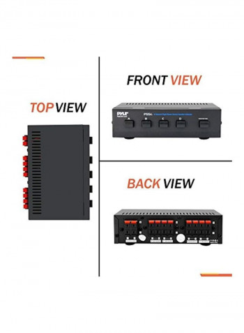 4 Zone Channel Stereo Speaker Selector Switch Box PSS4 Black