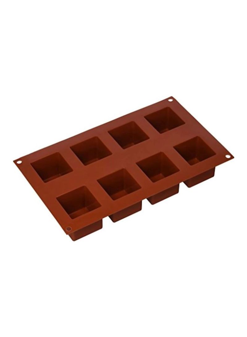Silicone Cube Cake Mold Brown 50x50millimeter
