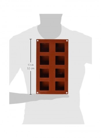 Silicone Cube Cake Mold Brown 50x50millimeter