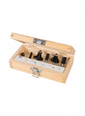 6-Piece 1/4" Router Starter Set Black/Silver 0.17x0.05x0.0930meter