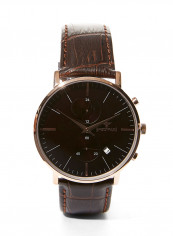 Men's Leather Analog Watch 23055M