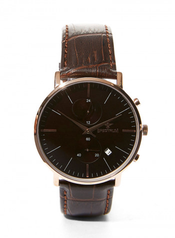 Men's Leather Analog Watch 23055M