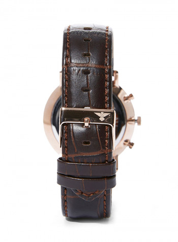 Men's Leather Analog Watch 23055M
