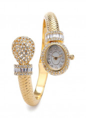 Women's 22K Gold Plated With Crystal Analog Watch 21883-1L