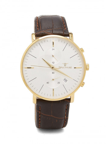 Men's Leather Analog Watch 23055M
