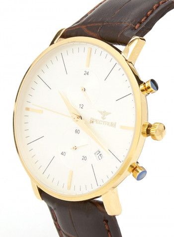Men's Leather Analog Watch 23055M