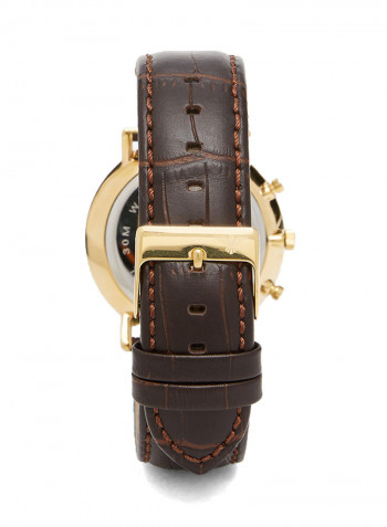 Men's Leather Analog Watch 23055M