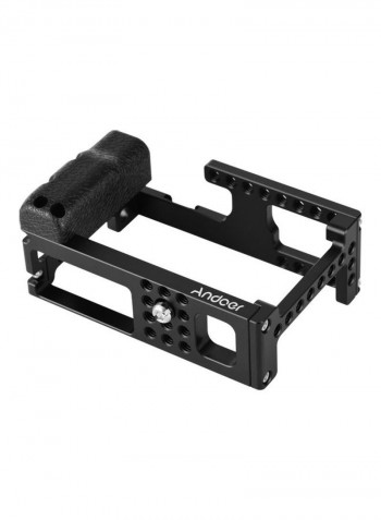 Camera Cage Video Stabilizer and Top Handle Kit with Cold Shoe Mount Black