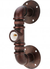 Water Pipe Shaped Wall Lamp Holder Brown 20.00x17.50x1.152cm