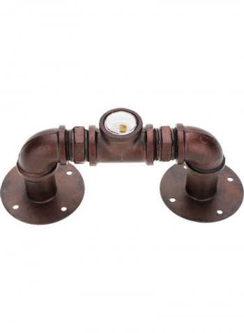 Water Pipe Shaped Wall Lamp Holder Brown 20.00x17.50x1.152cm