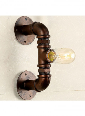 Water Pipe Shaped Wall Lamp Holder Brown 20.00x17.50x1.152cm