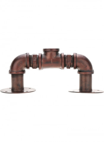 Water Pipe Shaped Wall Lamp Holder Brown 20.00x17.50x1.152cm