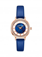Women's Rhinestone Embellished Leather Analog Watch KC51129003