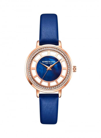 Women's Rhinestone Embellished Leather Analog Watch KC51129003