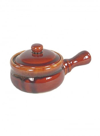 4-Piece Onion Soup Bowls Set With Lid Orange/Yellow 3.5inch
