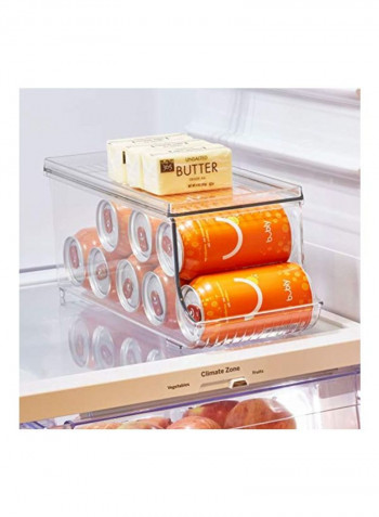 Canned Food And Soda Can Organizer With Lid Clear 13.75x5.75x5.75inch