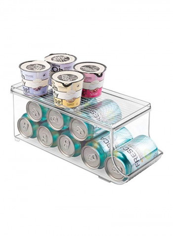 Canned Food And Soda Can Organizer With Lid Clear 13.75x5.75x5.75inch