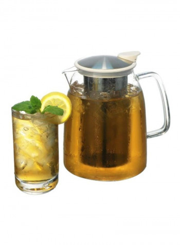 Glass Iced Tea Infuser Jug Clear/Silver
