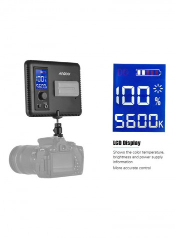 Set Of 2 LED Video Photography Light Kit - UK Plug 18x80x13centimeter Black