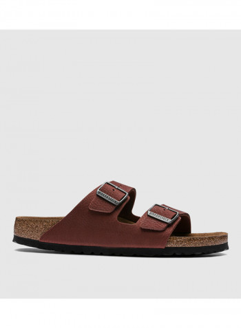 Comfortable Nubuck Slide Maroon