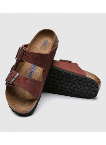Comfortable Nubuck Slide Maroon