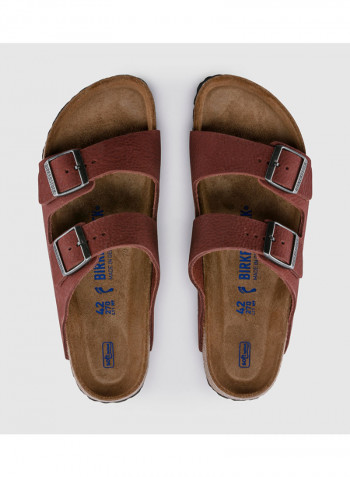 Comfortable Nubuck Slide Maroon