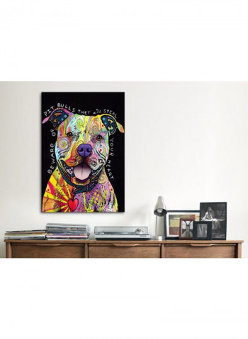 Beware Of Pit Bulls Canvas Wall Art Multicolour 19 x 13inch
