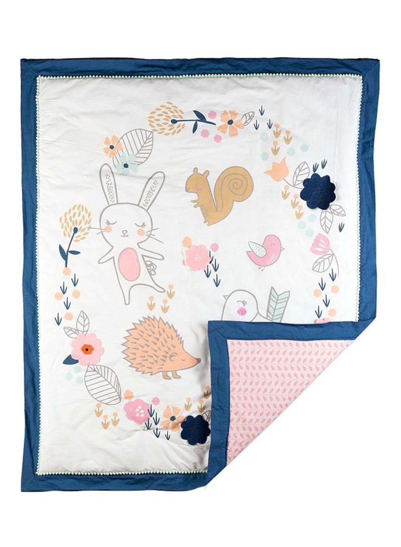 Cotton Quilt For Toddlers Cotton Blue/White/Pink 37x45inch