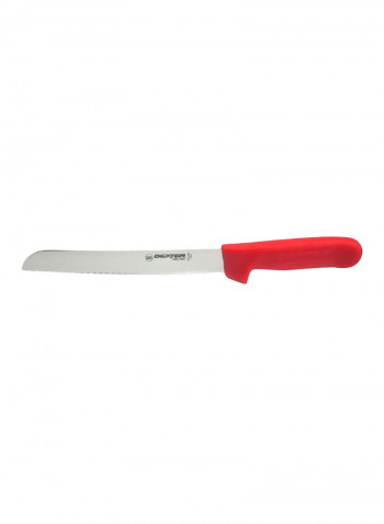 Scalloped Bread Knife Silver/Red 8inch