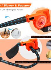 2-In-1 Cordless Sweeper And Vacuum Cleaner Kit Orange/Black 40 x 18 x 30cm