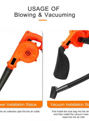 2-In-1 Cordless Sweeper And Vacuum Cleaner Kit Orange/Black 40 x 18 x 30cm