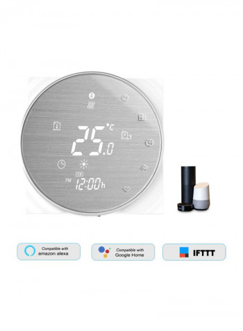 LCD Smart Thermostat Digital Temperature Controller Silver 11.0x9.0x6.0millimeter